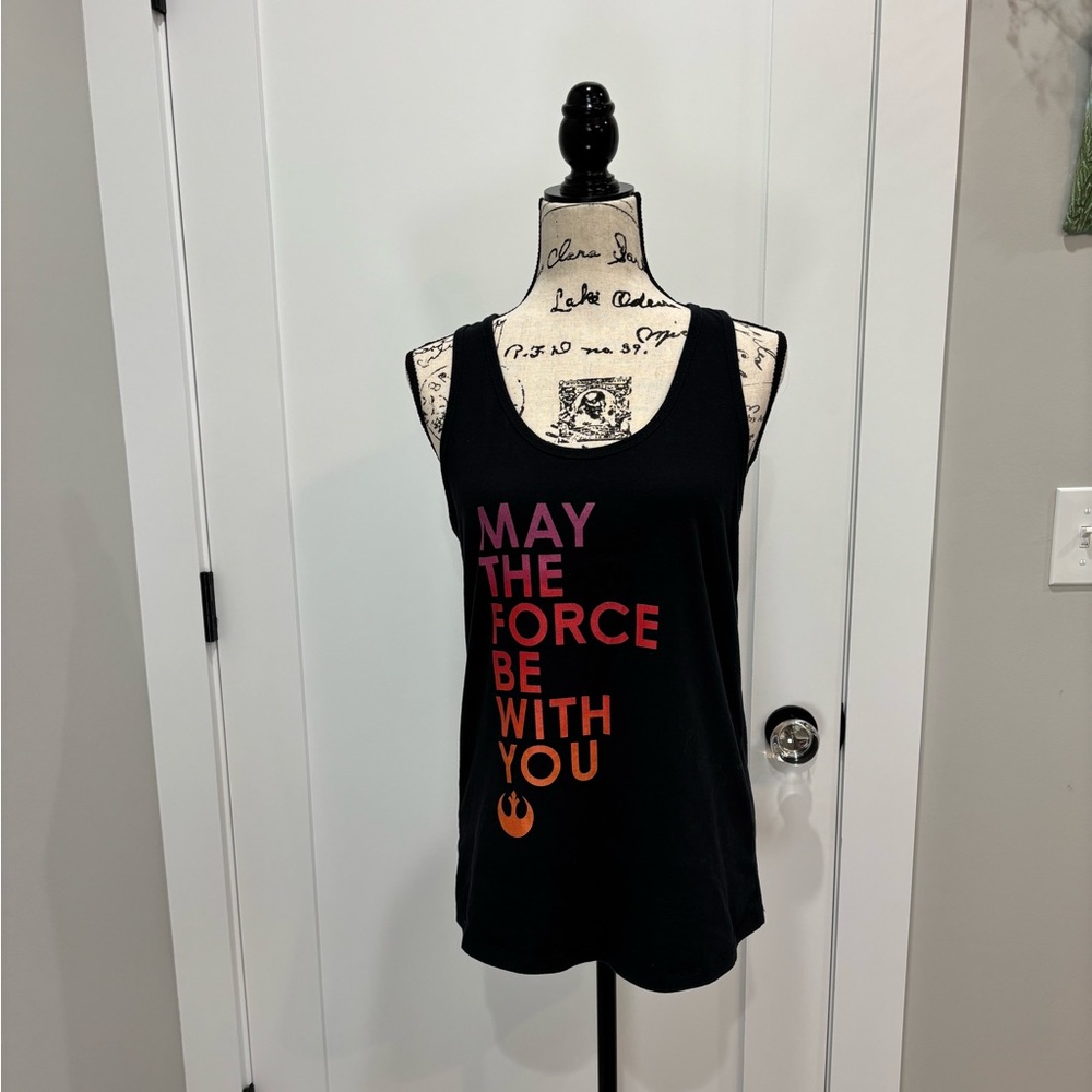 Star Wars The Last Jedi Black Tank Top with Red and Orange Ombré Graphic